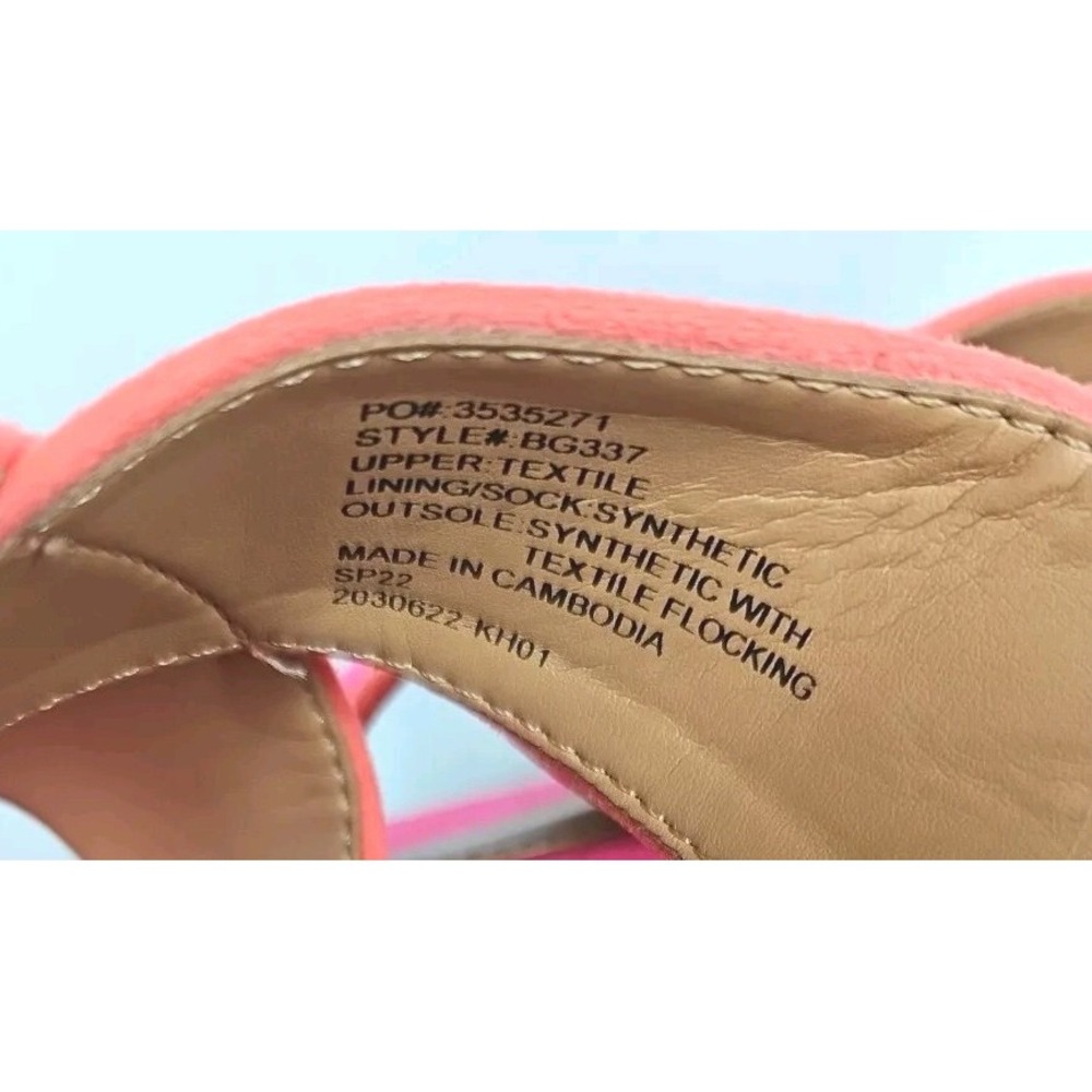 J.Crew Pink Leather Criss Cross Slide Sandal Open Toed Women's Size 6 - Picture 6 of 8